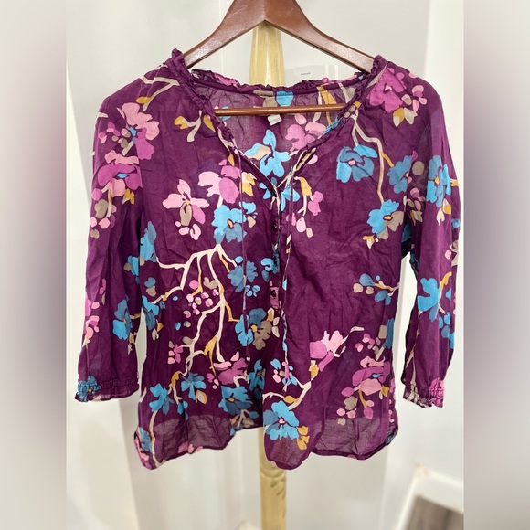 Purple flower blouse - Picture 1 of 1